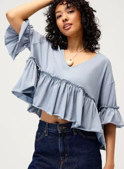 Ruffled bohemian T-shirt