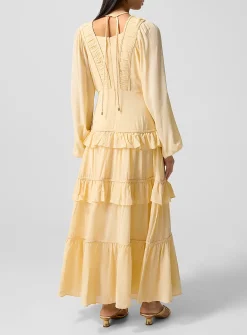 Ruffled buttoned maxi dress