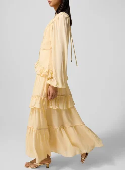Ruffled buttoned maxi dress