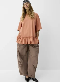 Ruffled oversized T-shirt