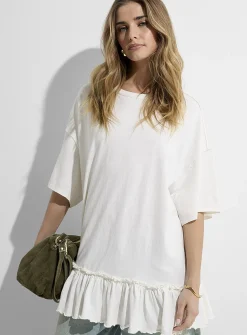 Ruffled oversized T-shirt