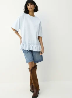 Ruffled oversized T-shirt