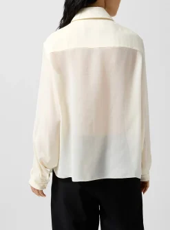 Ruffled pure silk shirt
