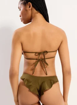 Ruffled slim bikini bottom