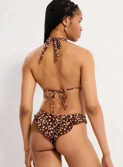 Ruffled slim bikini bottom