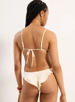 Ruffled slim bikini bottom