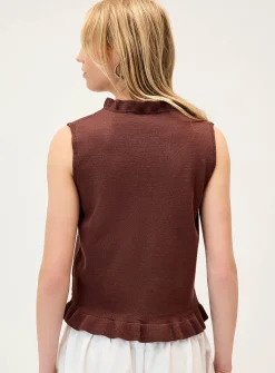 Ruffled trim vest