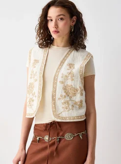 Rustic embroidery vest