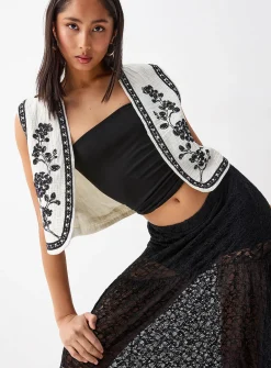 Rustic embroidery vest