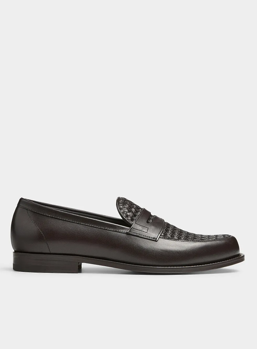 Ryan brown braided leather loafers