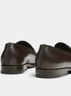 Ryan brown braided leather loafers