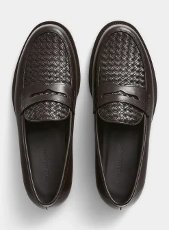 Ryan brown braided leather loafers
