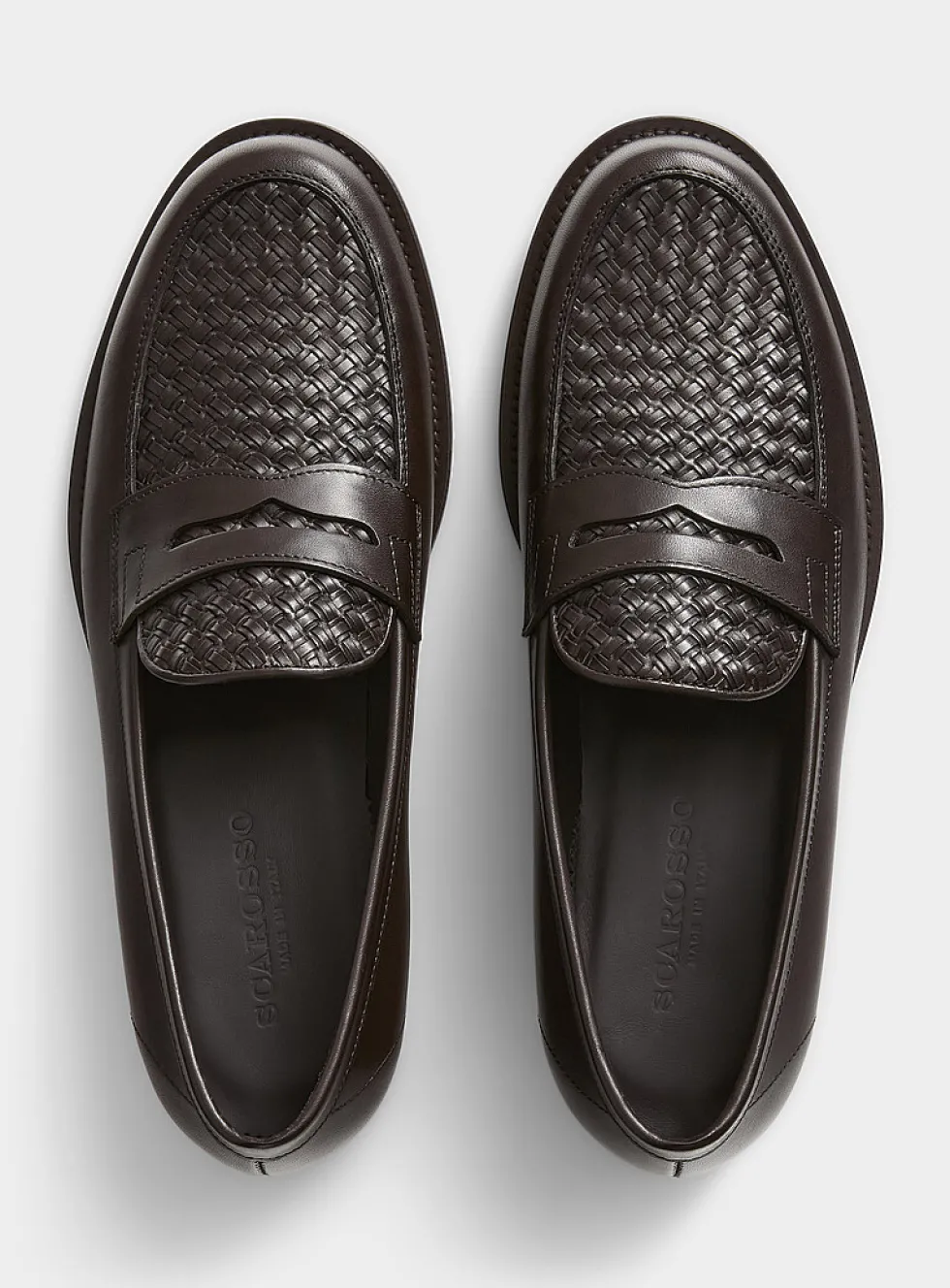 Ryan brown braided leather loafers