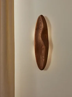 Sablier walnut wall sconce