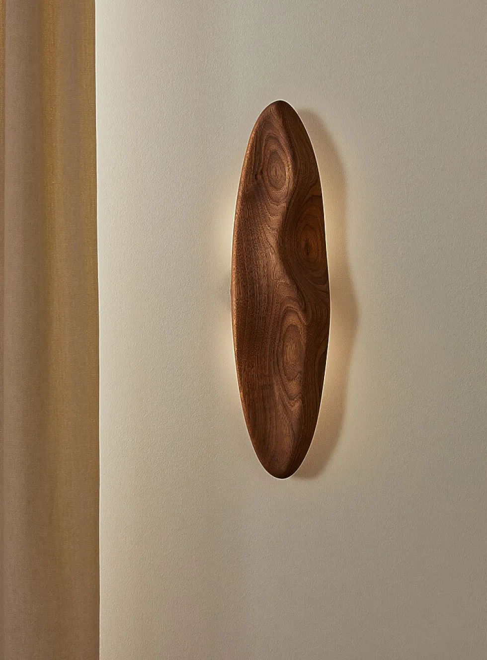 Sablier walnut wall sconce
