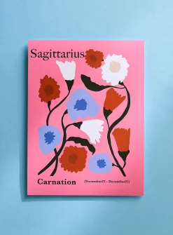Sagittarius floral zodiac poster