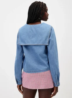 Sailor collar denim shirt