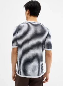 Sailor stripe linen knit sweater