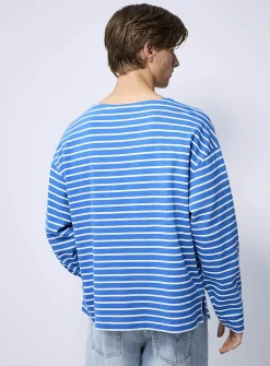 Sailor-striped boatneck T-shirt