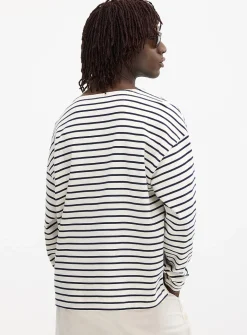 Sailor-striped boatneck T-shirt