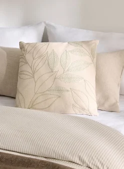 Salvador embroidered foliage removable-cover cushion