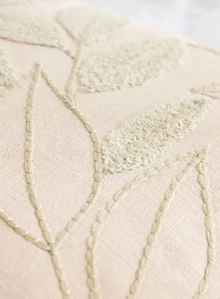 Salvador embroidered foliage removable-cover cushion