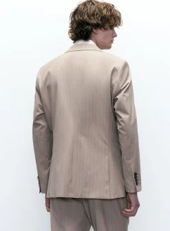 Sand double-breasted jacket