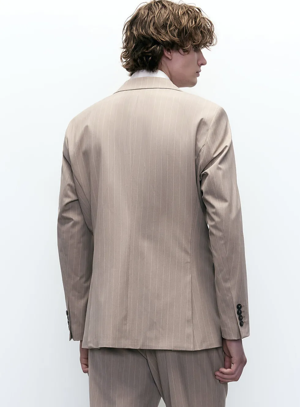 Sand double-breasted jacket