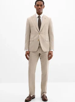 Sand piqué suit