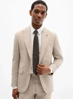 Sand piqué suit