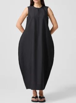 Sand silk-and-linen dress