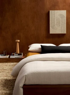 Sand waffled duvet cover set