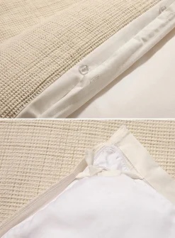 Sand waffled duvet cover set
