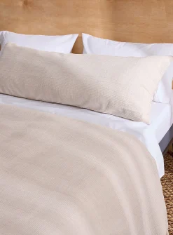 Sand-coloured waffled body pillow sham