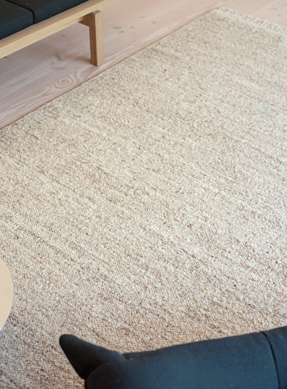 Sandy speckled artisanal rug
