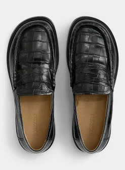 Santiago croc penny loafers