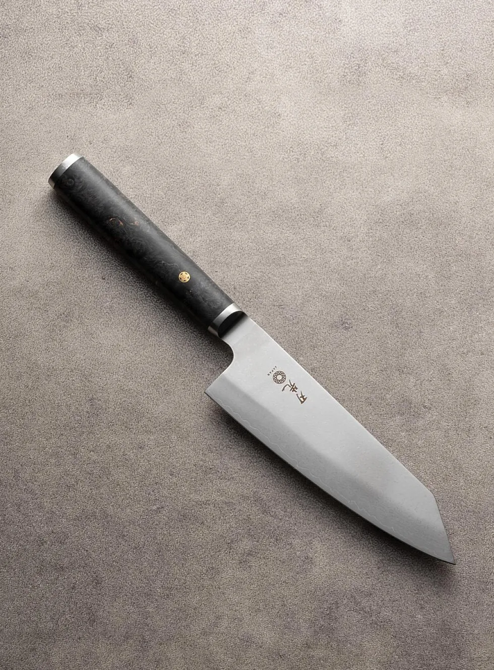 Santoku maple burl knife