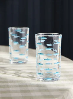 Sardine print small glasses