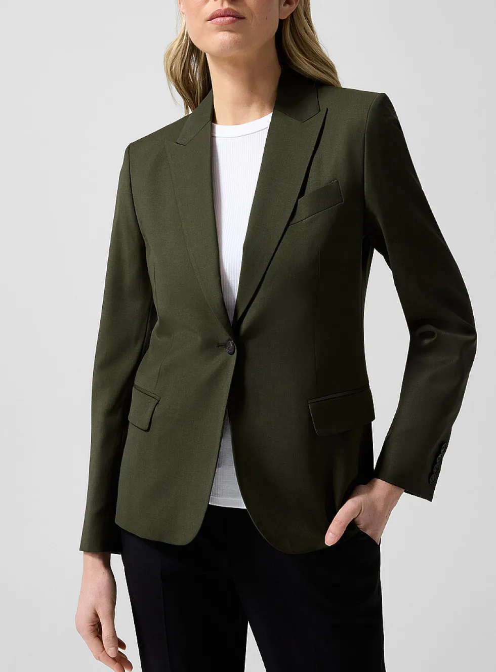Sasha stretch cool wool fitted blazer