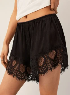 Satin and lace boxer-style short