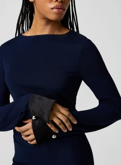 Satin cuffs draped maxi dress