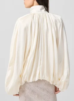 Satin draped bomber
