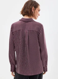 Satiny banker-stripe shirt