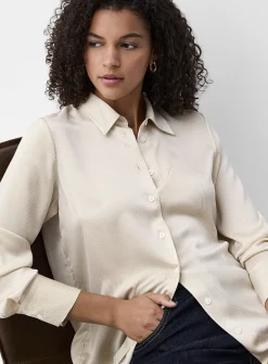 Satiny banker-stripe shirt