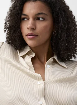 Satiny banker-stripe shirt
