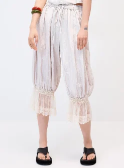 Satiny crinkled-finish bloomer pant