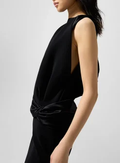 Satiny detail jersey dress