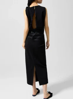Satiny detail jersey dress