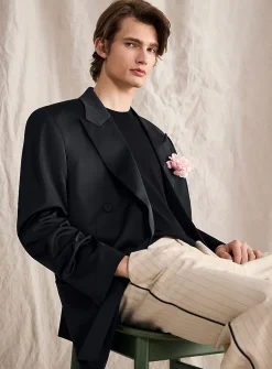 Satiny double-breasted jacket