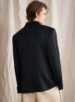 Satiny double-breasted jacket